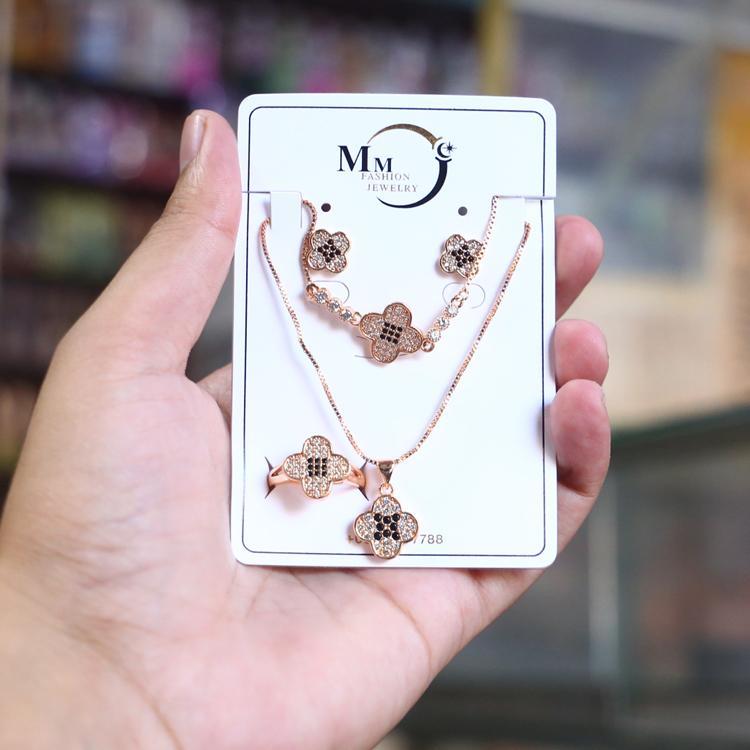 Fancy Crystal Necklace & Bracelet Set