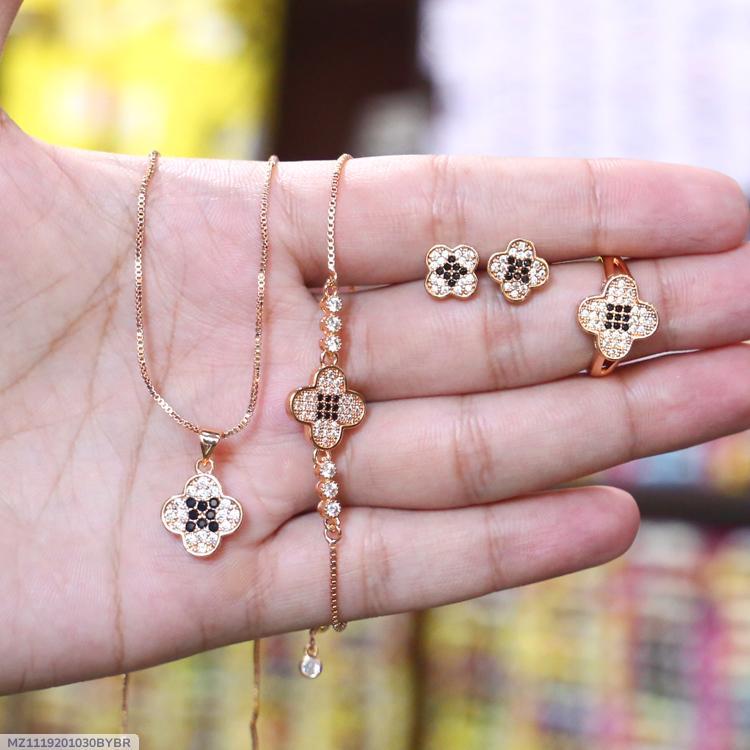 Fancy Crystal Necklace & Bracelet Set