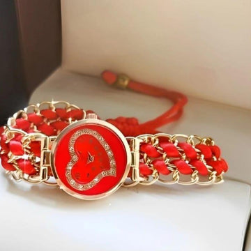 Stylish Women's Quartz Heart Watch with Chain Strap - 1 Pc