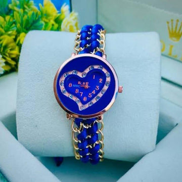 Stylish Women's Quartz Heart Watch with Chain Strap - 1 Pc