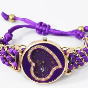 Stylish Women's Quartz Heart Watch with Chain Strap - 1 Pc