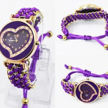 Stylish Women's Quartz Heart Watch with Chain Strap - 1 Pc
