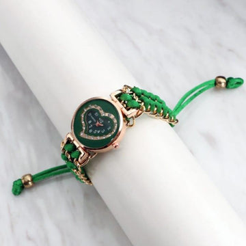 Stylish Women's Quartz Heart Watch with Chain Strap - 1 Pc