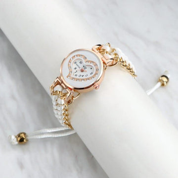Stylish Women's Quartz Heart Watch with Chain Strap - 1 Pc