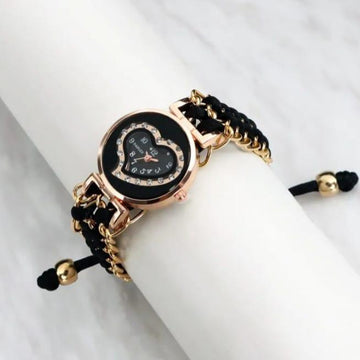 Stylish Women's Quartz Heart Watch with Chain Strap - 1 Pc