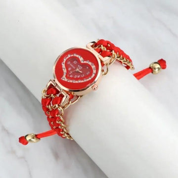 Stylish Women's Quartz Heart Watch with Chain Strap - 1 Pc
