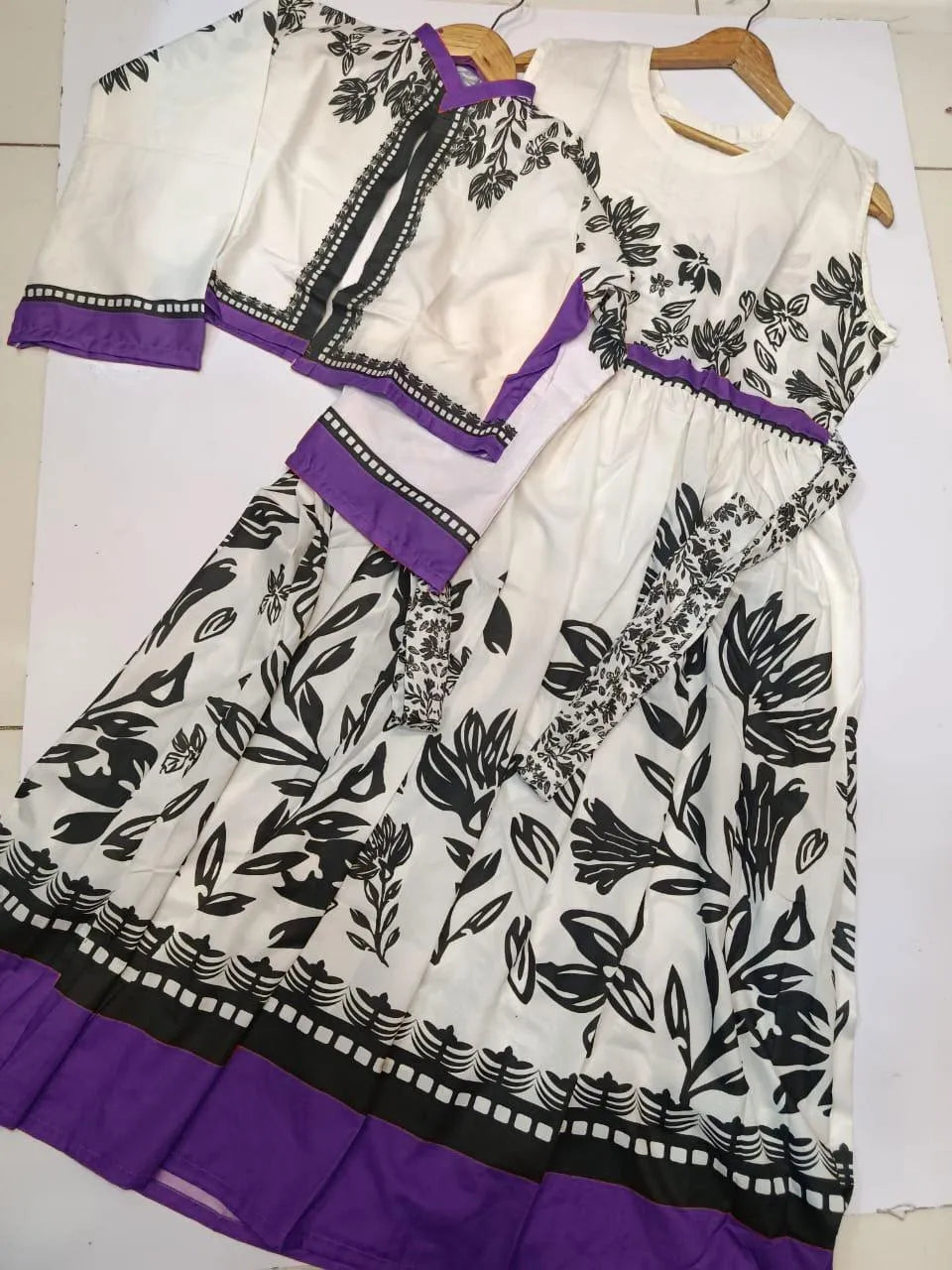 2 Pcs Women's stitched Maxi and Jacket