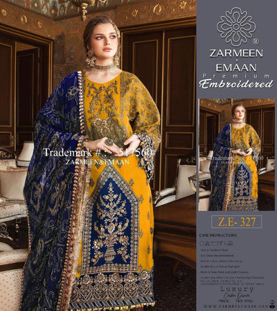 Red Embroidered Viscose Suit 3 Pcs