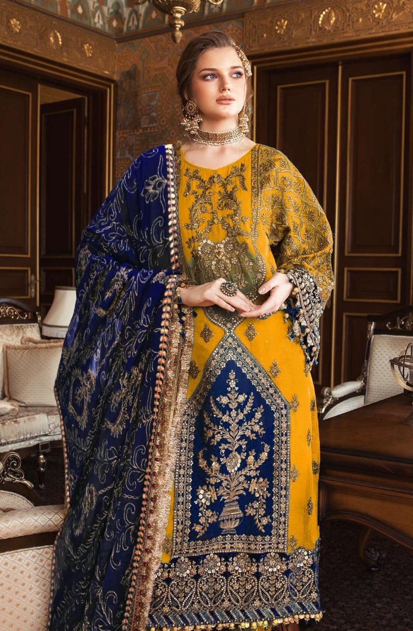 Red Embroidered Viscose Suit 3 Pcs