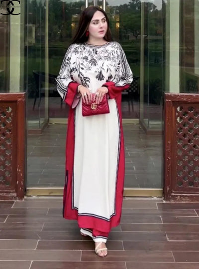 Stitched Printed Swiss Lawn set 2 Pcs